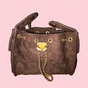 Elegant Brown Quilted Shoulder Bag